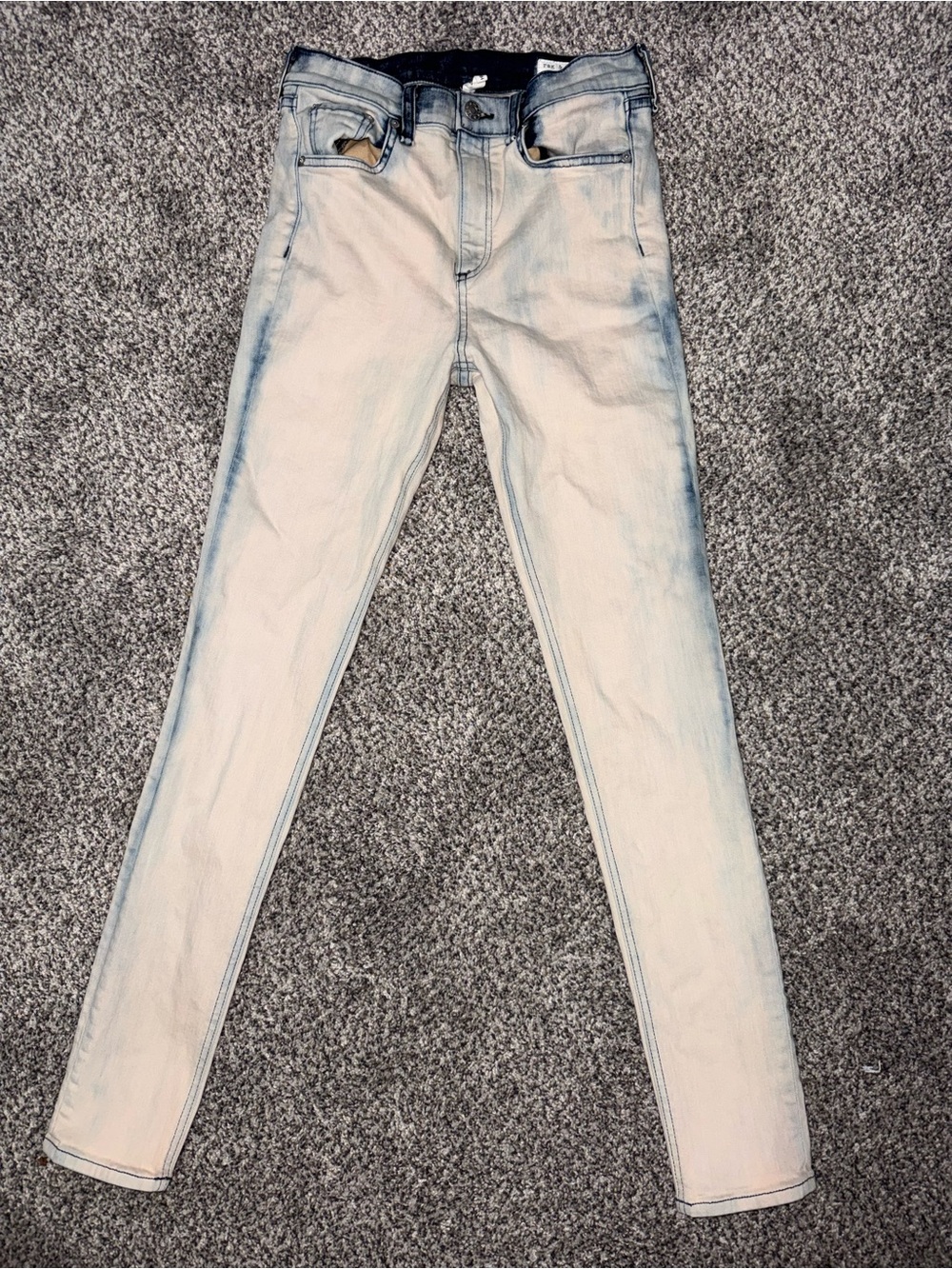Rag & Bone High Rise Skinny Bleach Blush Acid Wash Denim Jeans Size 28